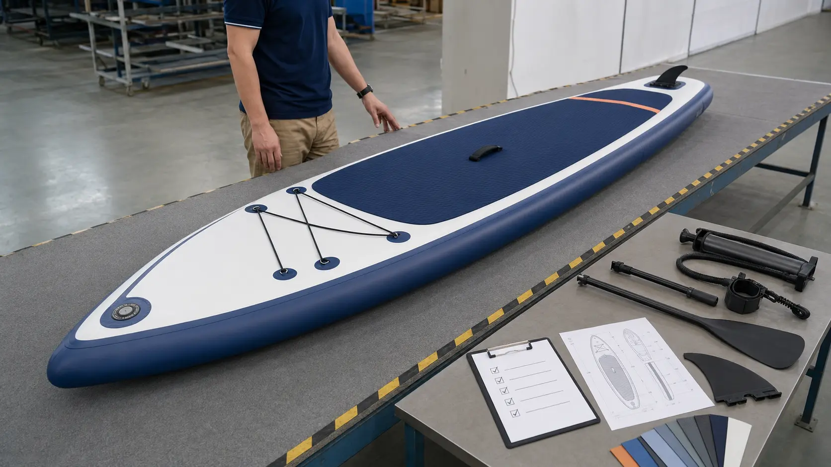 Confirm specifications, packaging, quality, payment and production-release terms before funding an inflatable SUP order.